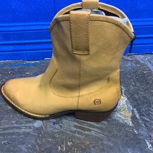 Born  Yellow Leather Ankle Boots